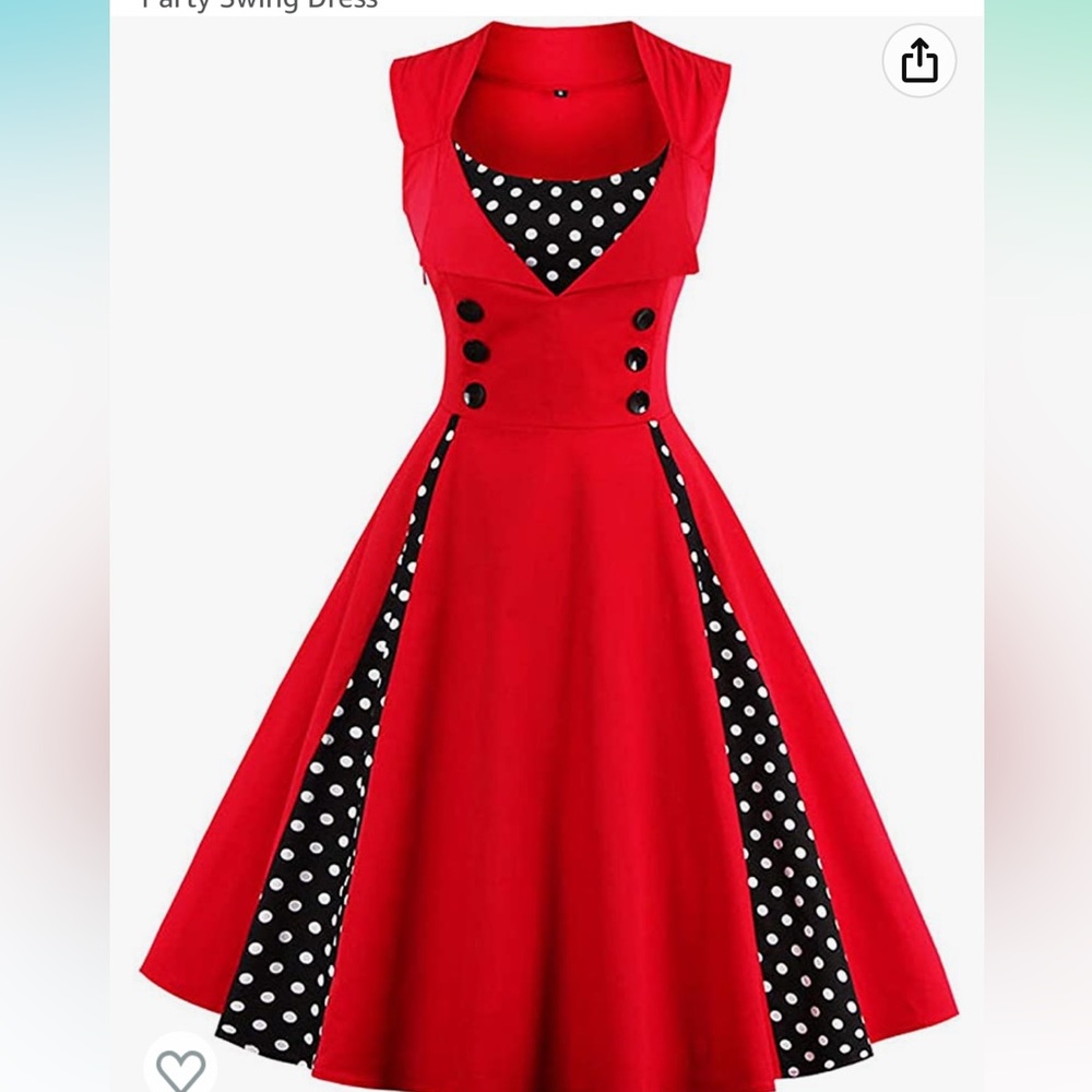 Women Dress Pin Up Big Swing Retro Rockabilly vintage inspired Small